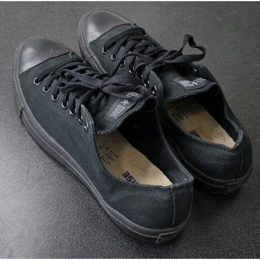 Converse Chuck Taylor All Star Low Top Black Skate Moto Grunge Shoes Men 11 Lace